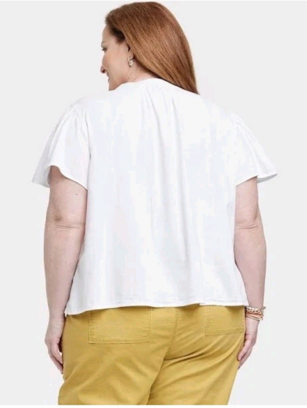 Knox Rose Short Sleeve White Eyelet Detail Women's Top - XL - Picture 2 of 2